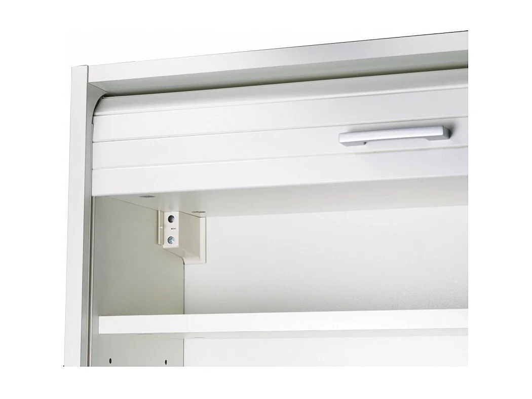 Meuble de Cuisine Haut Blanc 3 Tablettes 1 Rideau L 60 H 123.6 P 35 cm