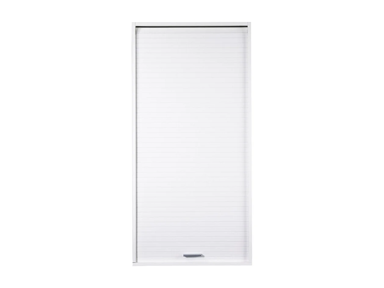 Meuble de Cuisine Haut Blanc 3 Tablettes 1 Rideau L 60 H 123.6 P 35 cm