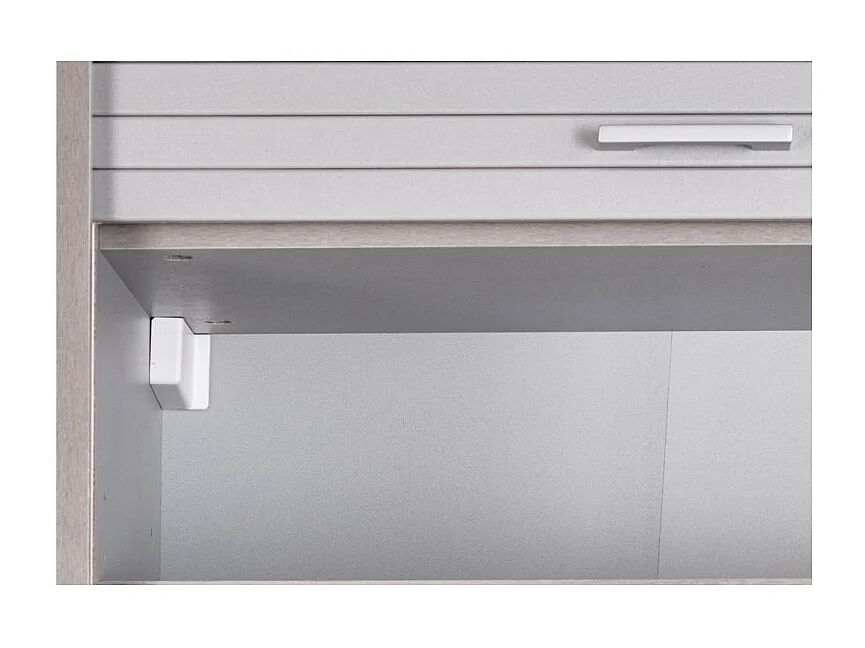 Meuble Haut de Cuisine Imitation Alu 3 Etagères 60 x 123,6 x 35 cm