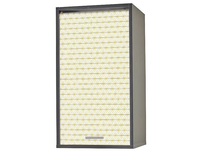 Meuble Cuisine Noir 40x72 Face Imprimée - Coloris Rideau: Ciel étoilé jaune 520