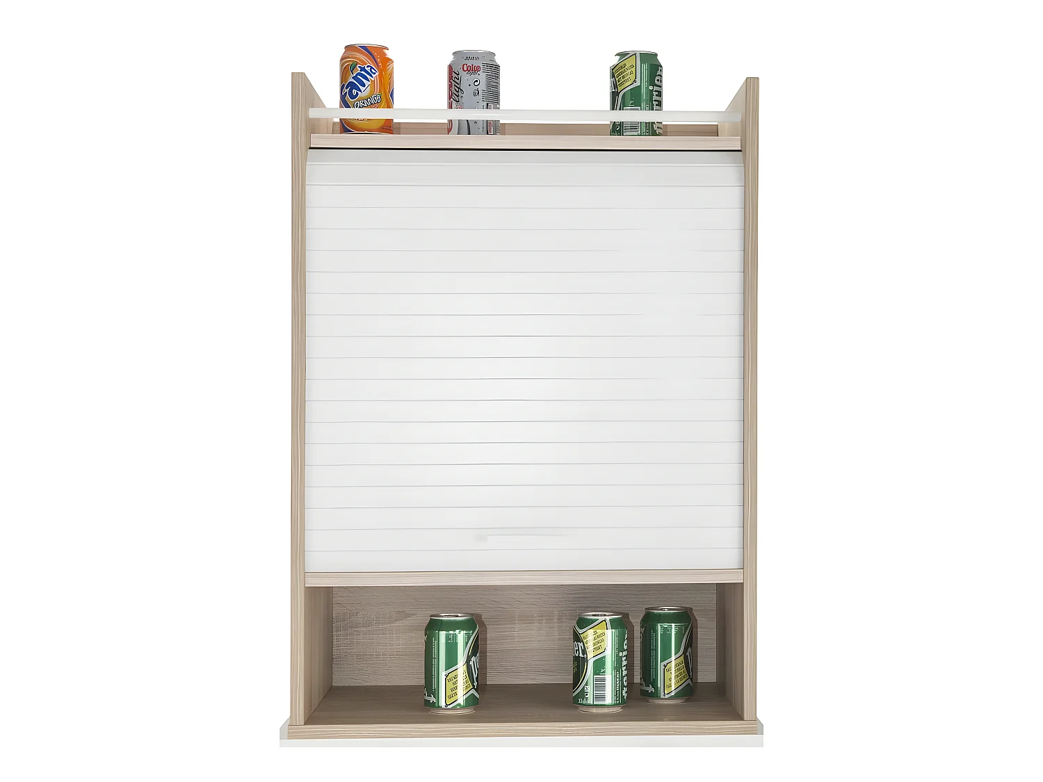 Meuble de Cuisine Chêne Rideau Noir ou Blanc 4 Niches 54 x 76.6 x 35,4 cm - Coloris: Blanc