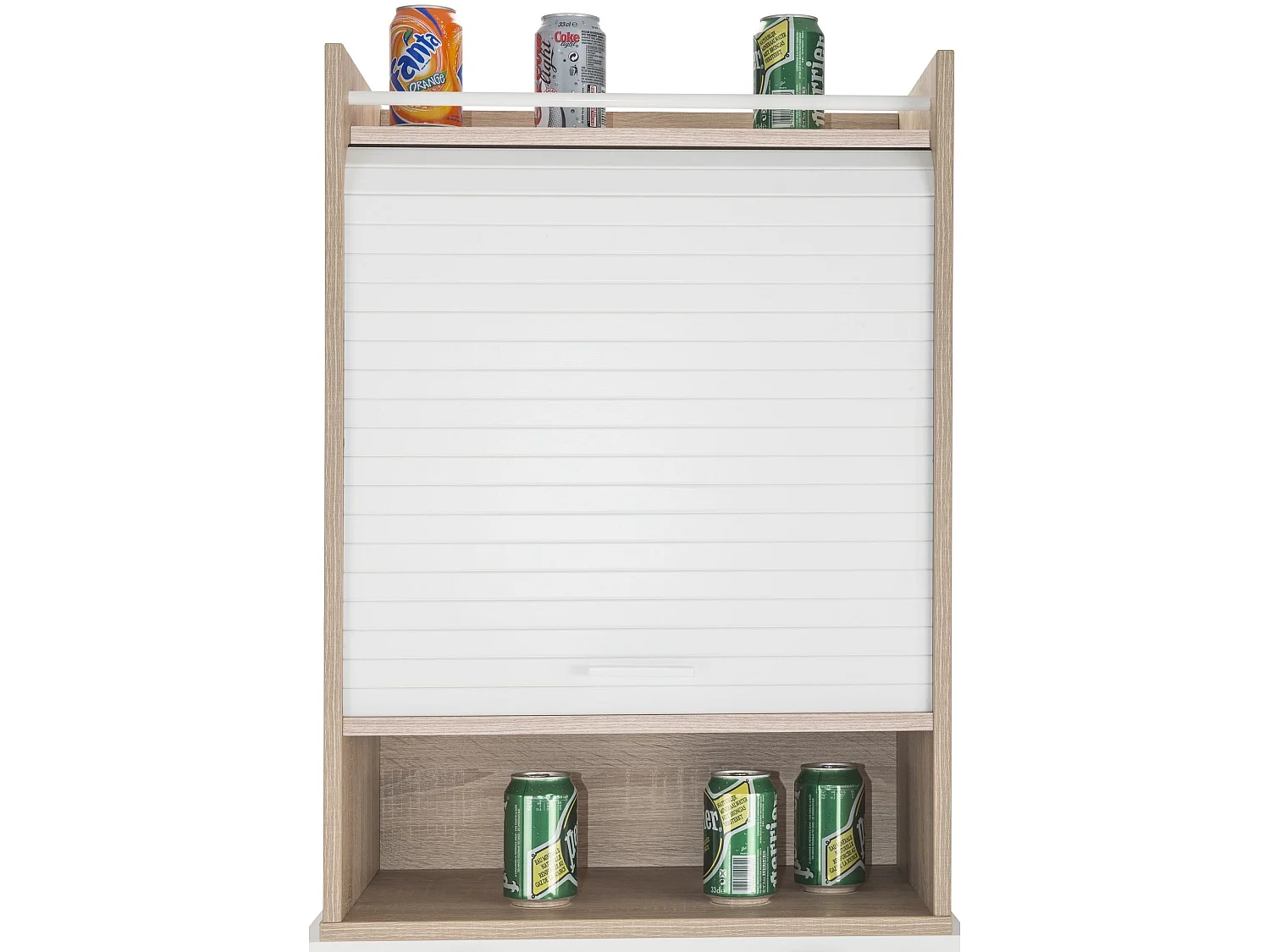 Meuble de Cuisine Chêne Rideau Noir ou Blanc 4 Niches 54 x 76.6 x 35,4 cm - Coloris: Blanc