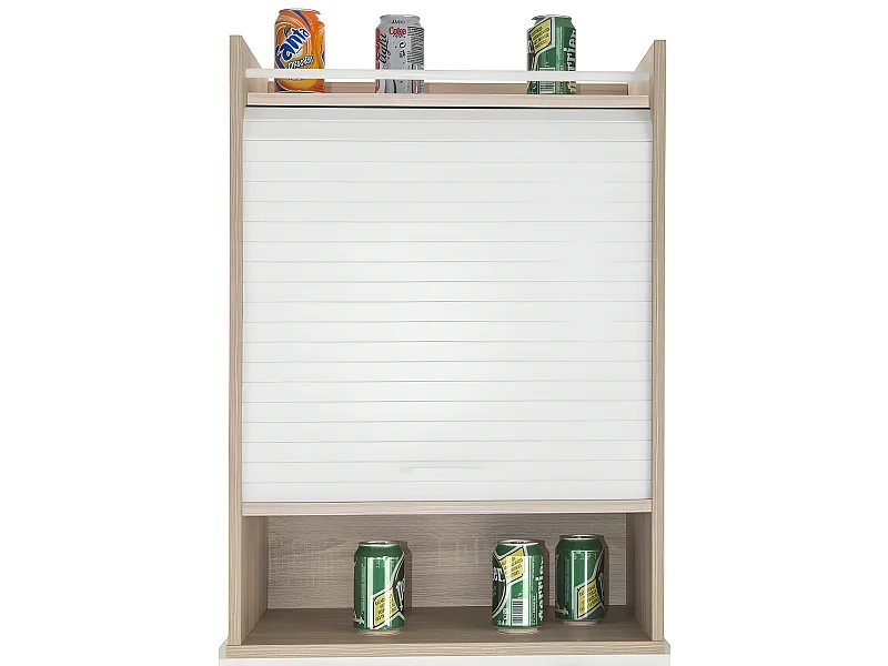 Meuble de Cuisine Chêne Rideau Noir ou Blanc 4 Niches 54 x 76.6 x 35,4 cm - Coloris: Blanc