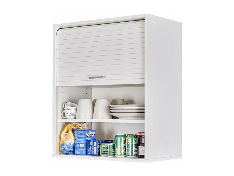 Meuble de Cuisine Haut Blanc 2 Etagères L 60 cm H 72 cm P 35 cm