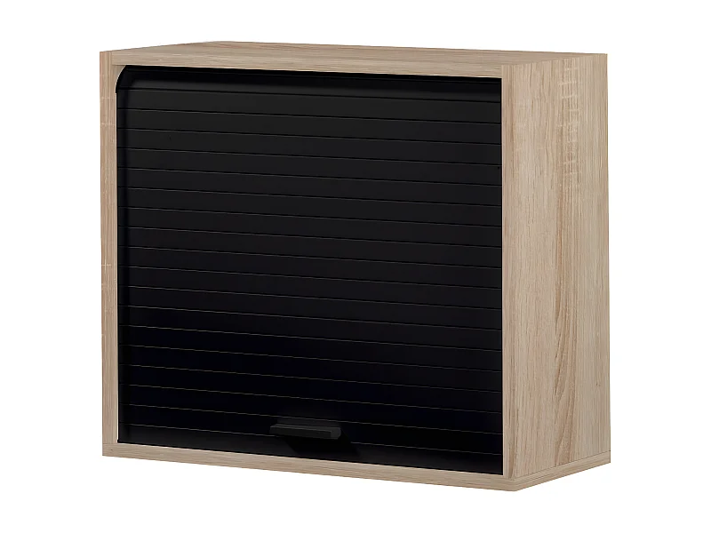 Meuble Cuisine Chêne Rideau Noir 1 Etagère Larg 60 Haut 53.6 Prof 25 cm