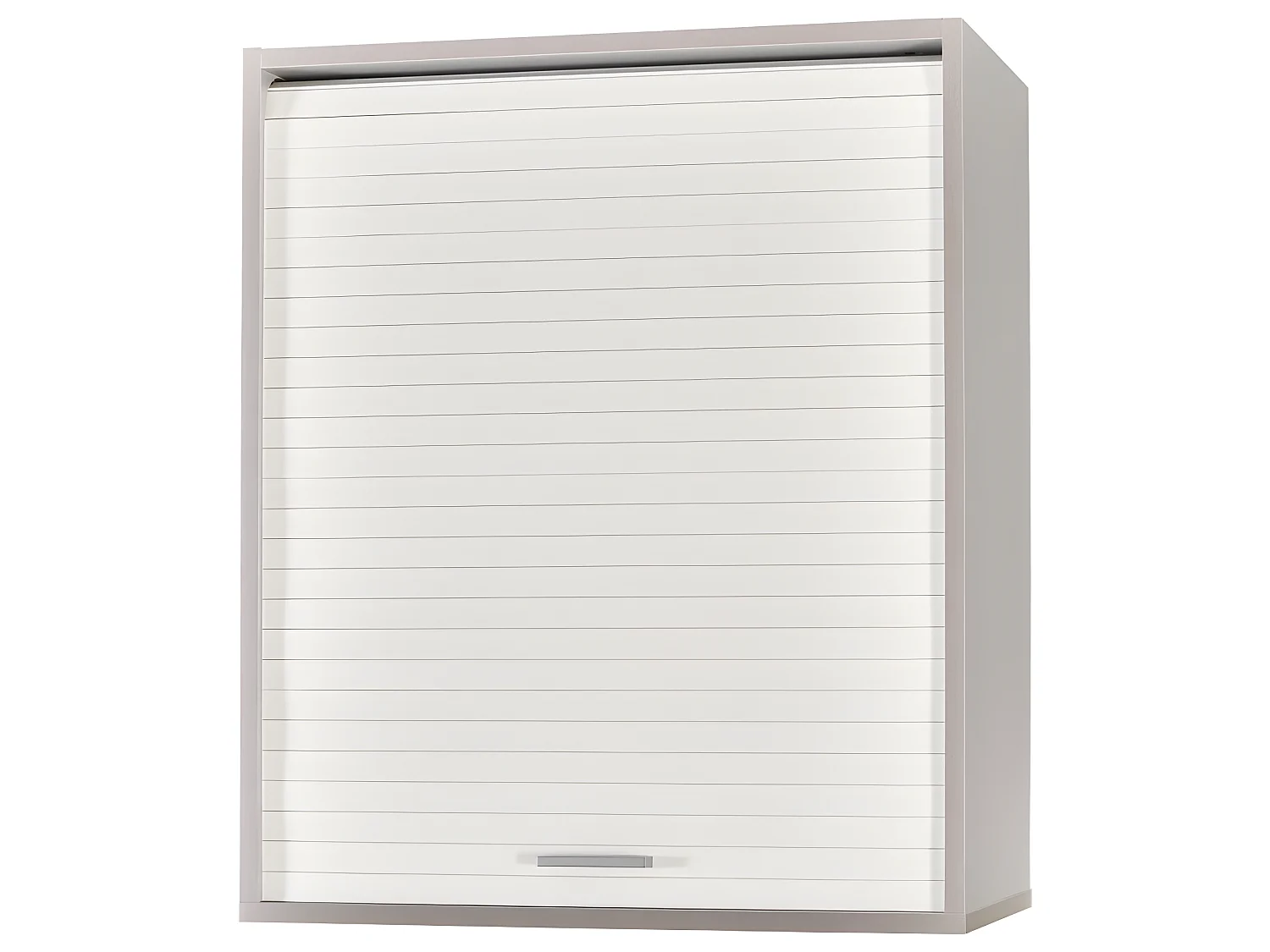 Meuble Cuisine Alu Rideau Chêne Noir ou Blanc 2 Etagères L 60 H 72 P 35 cm - Coloris: Blanc