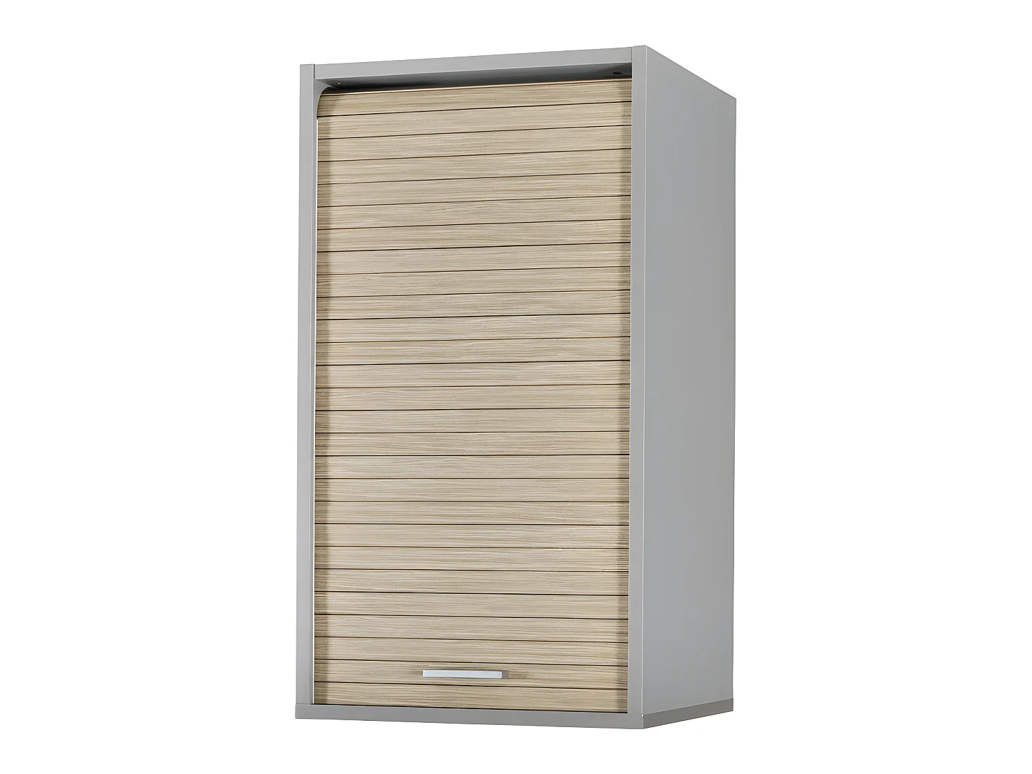 Meuble Cuisine Alu Rideau Chêne Noir ou Blanc 2 Tablettes L 40 H 72 P 35 cm - Coloris: Chêne Naturel