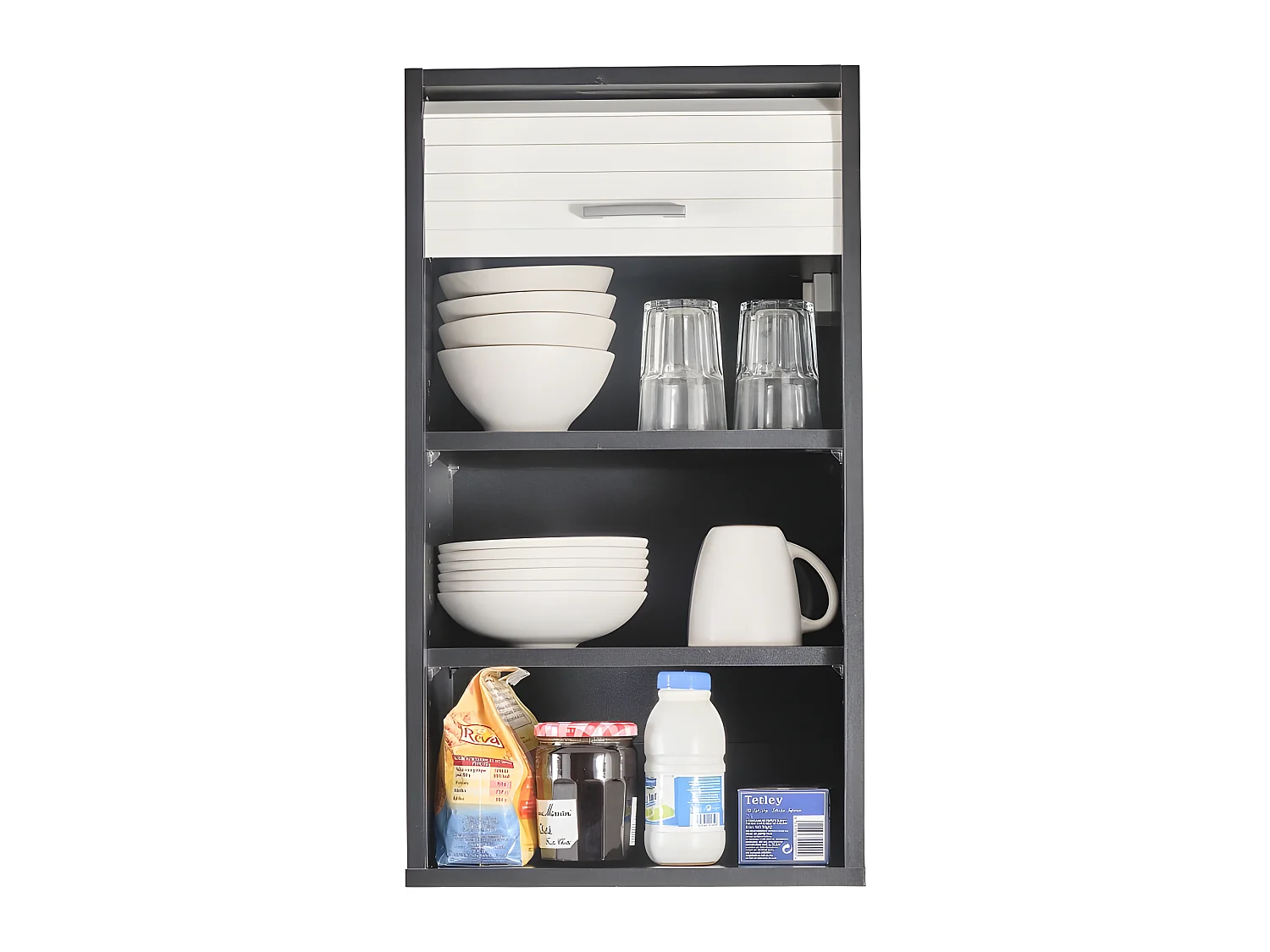 Meuble Cuisine Noir Bicolore 40 cm H 72 cm - Coloris: Blanc