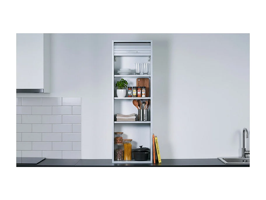 Meuble de Cuisine Alu 1 Rideau 4 Niches L 40 H 123.6 P 35 cm