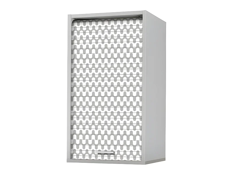 Meuble Cuisine Alu 40x72 Face Imprimée - Coloris Rideau: Vagues Grises 810