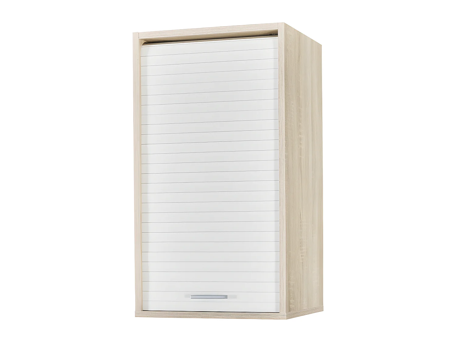 Meuble Cuisine Chêne Rideau Alu Blanc ou Noir 2 Etagères L 40 H 72 P 35 cm - Coloris: Blanc