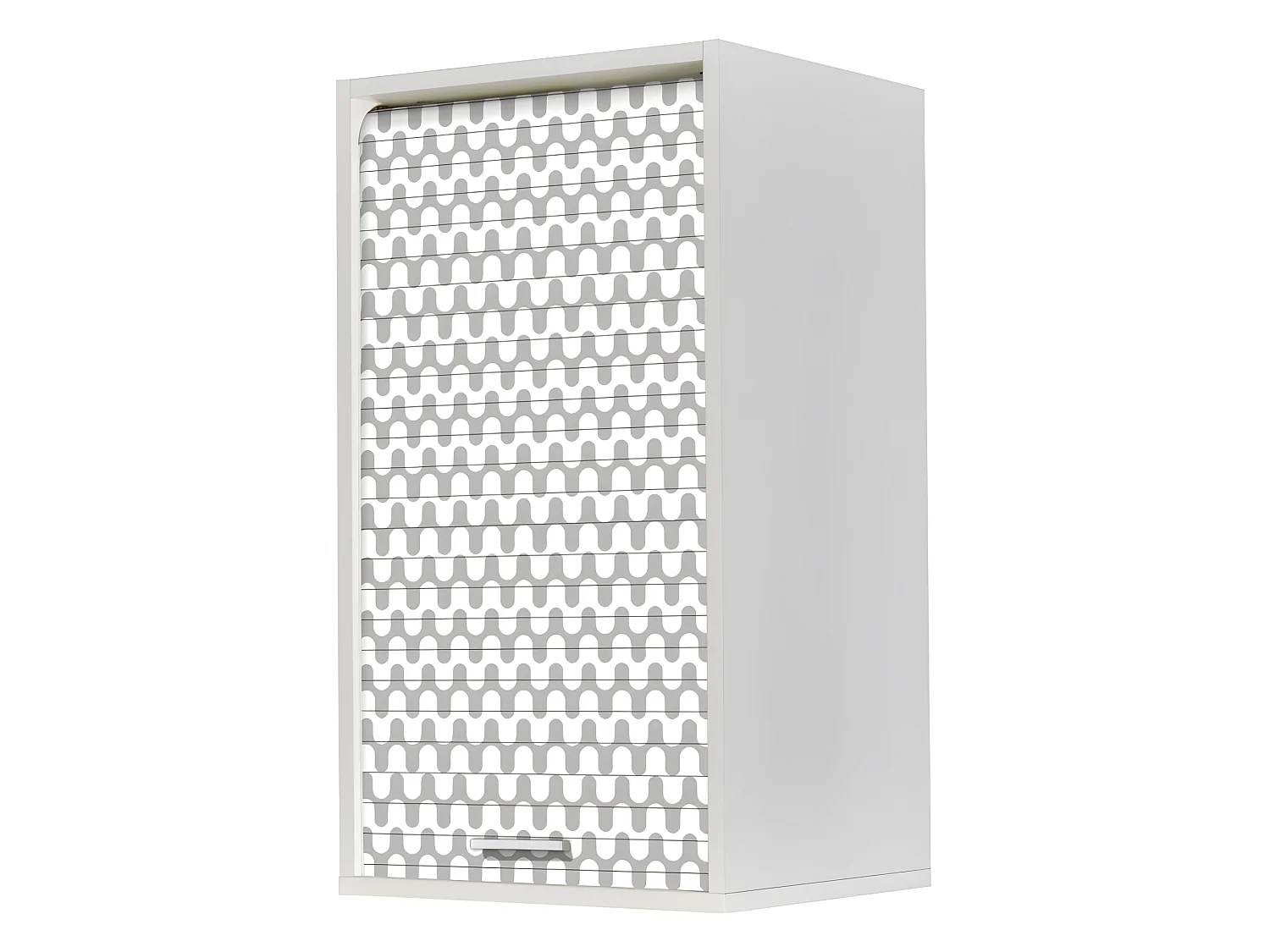 Meuble Cuisine Blanc 40x72 Face Imprimée - Coloris Rideau: Vagues Grises 810