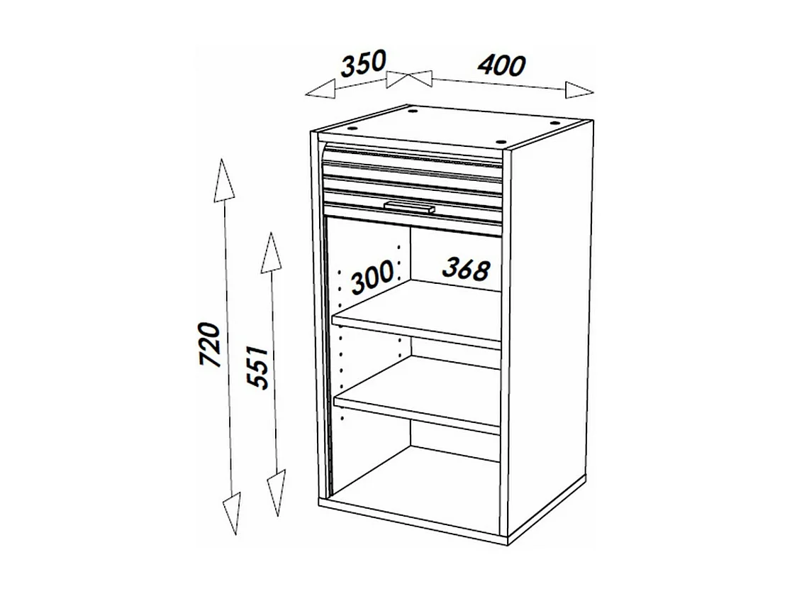 Meuble de Cuisine Alu L 40 cm H 72 cm