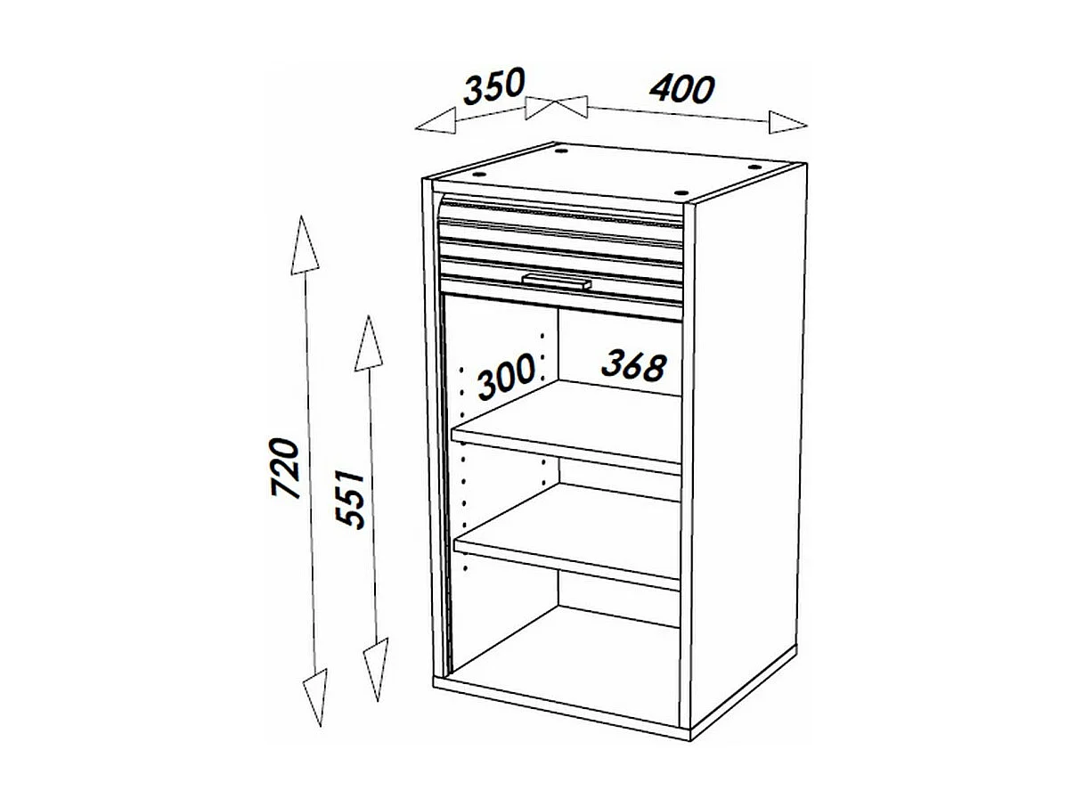 Meuble de Cuisine Alu L 40 cm H 72 cm