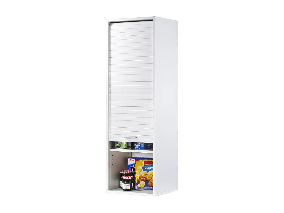 Meuble de Cuisine Haut Blanc 1 Rideau 4 Niches L 40 H 123.6 P 35 cm