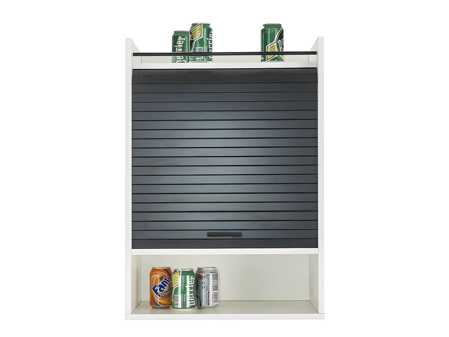 Meuble de Cuisine Blanc Rideau Noir ou Blanc 4 Niches L 54 H 76.6 P 35.4 cm - Coloris: Noir