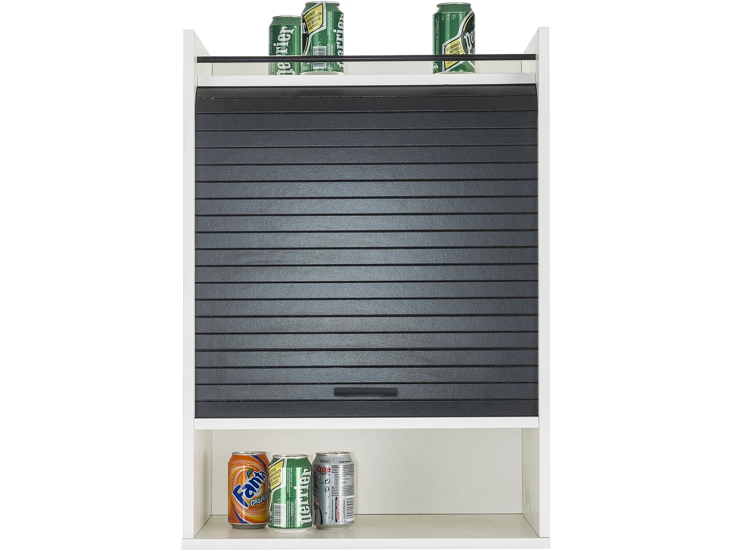 Meuble de Cuisine Blanc Rideau Noir ou Blanc 4 Niches L 54 H 76.6 P 35.4 cm - Coloris: Noir