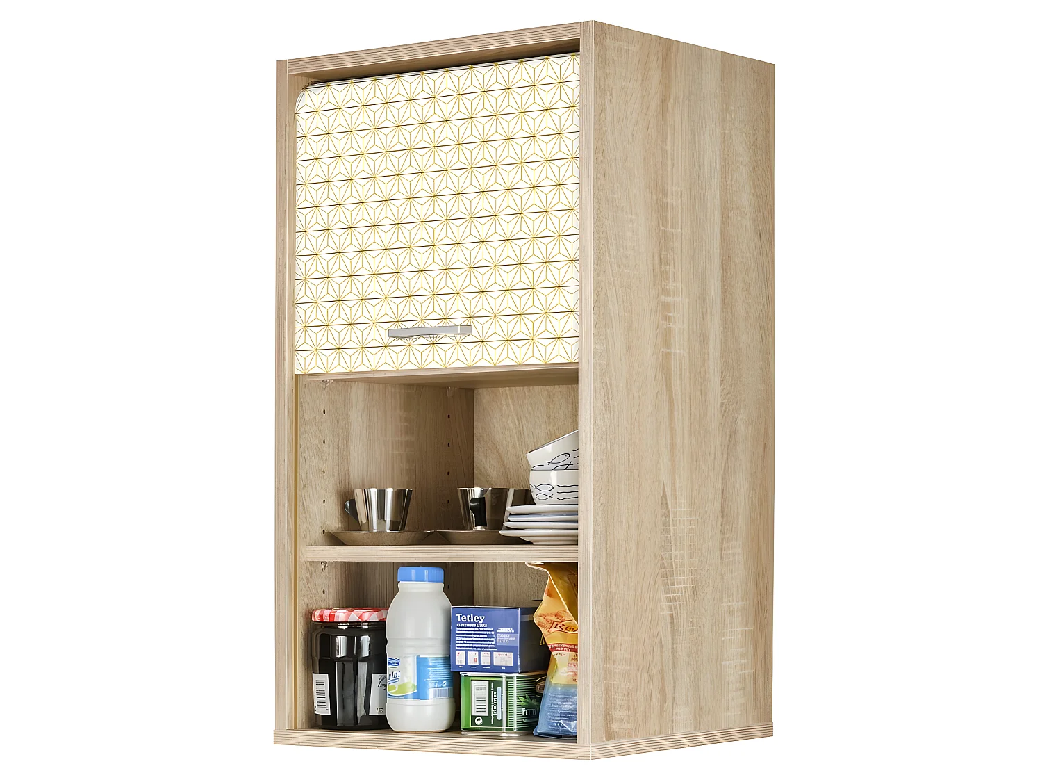 Meuble Cuisine Chêne 40x72 Face Imprimée - Coloris Rideau: Ciel étoilé jaune 520