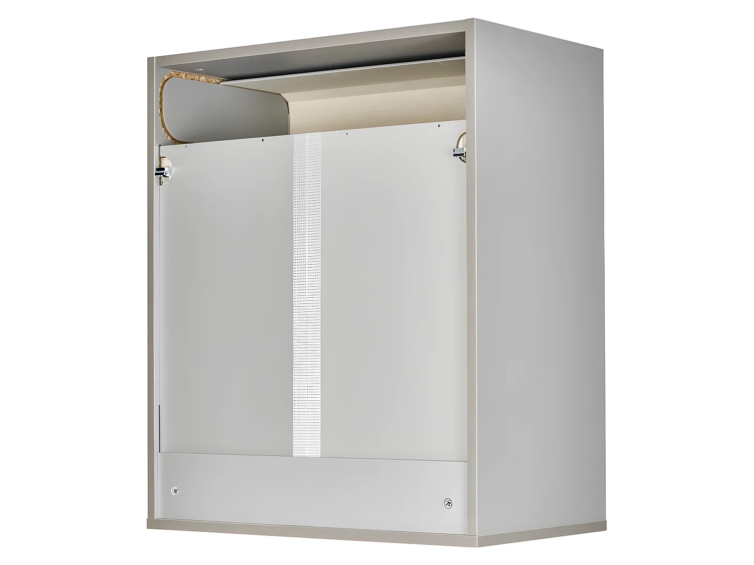 Meuble Cuisine Alu Rideau Chêne Noir ou Blanc 2 Etagères L 60 H 72 P 35 cm - Coloris: Chêne Naturel