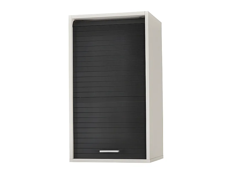 Meuble Cuisine Blanc Rideau Chêne Noir ou Alu 2 Etagères Larg 40 H 72 P 35 cm - Coloris: Noir