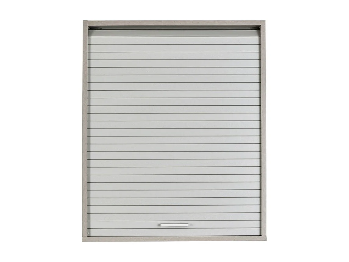 Meuble Haut de Cuisine Imitation Aluminium 2 Etagères L 60 H 72 P 35 cm