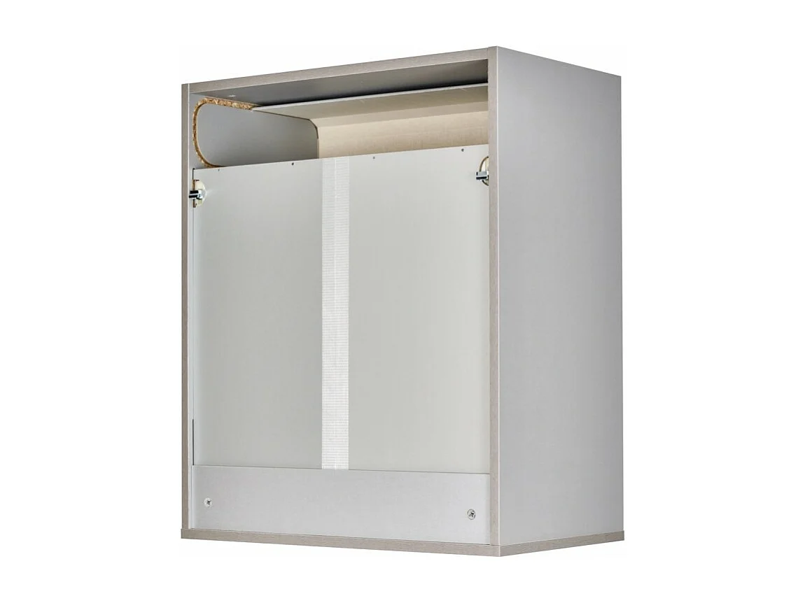 Meuble Haut de Cuisine Imitation Aluminium 2 Etagères L 60 H 72 P 35 cm