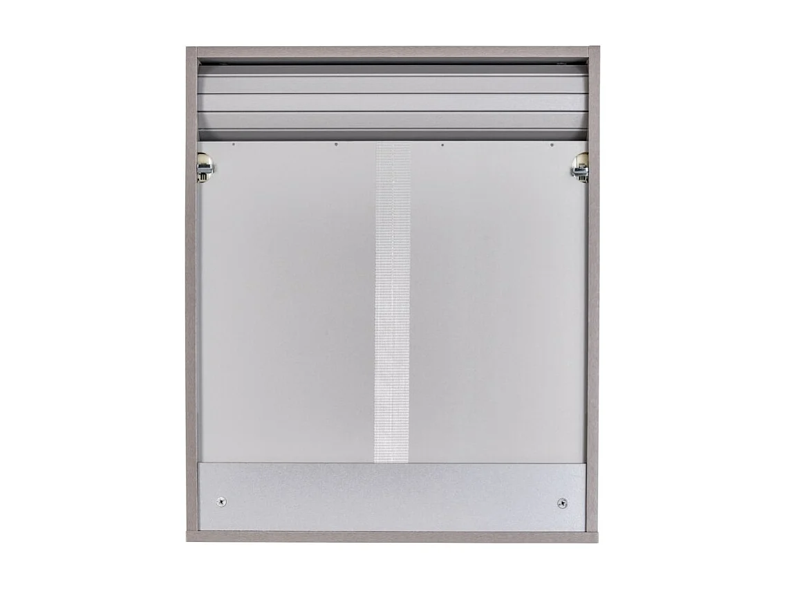 Meuble Haut de Cuisine Imitation Aluminium 2 Etagères L 60 H 72 P 35 cm