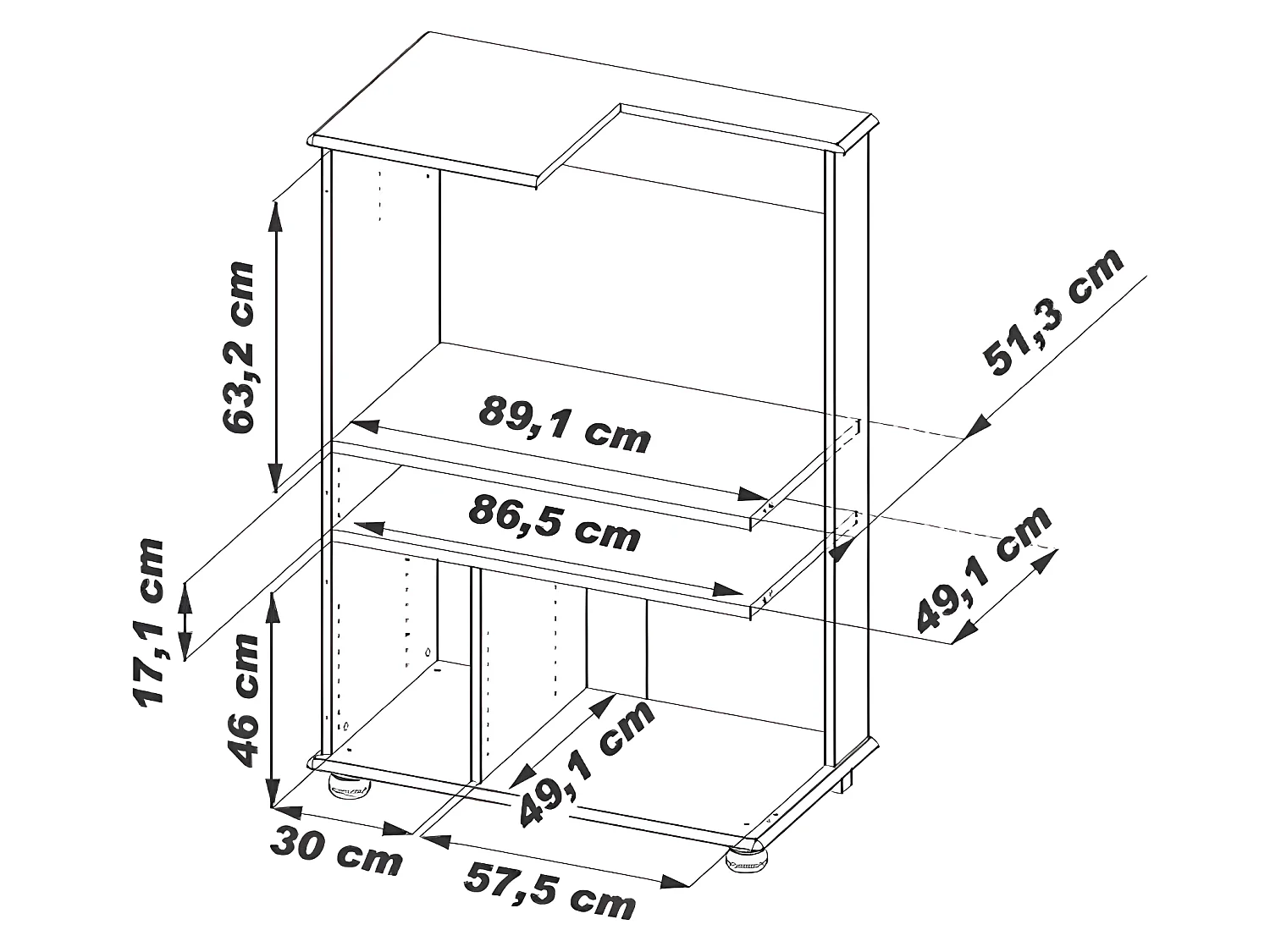 Armoire Informatique Chêne 4 Portes
