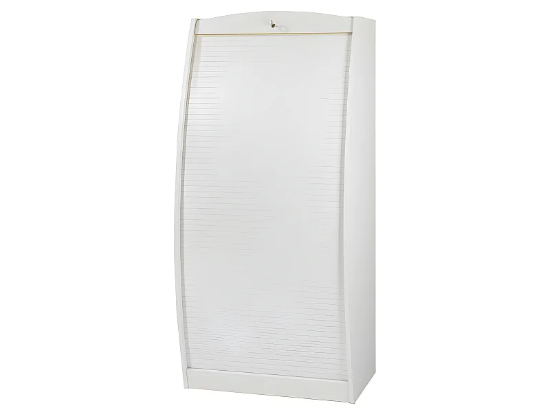 Armoire Informatique Galbée 6 Niches Serrure L 80.5 H 171.5 P 59.3 cm - Coloris: Blanc