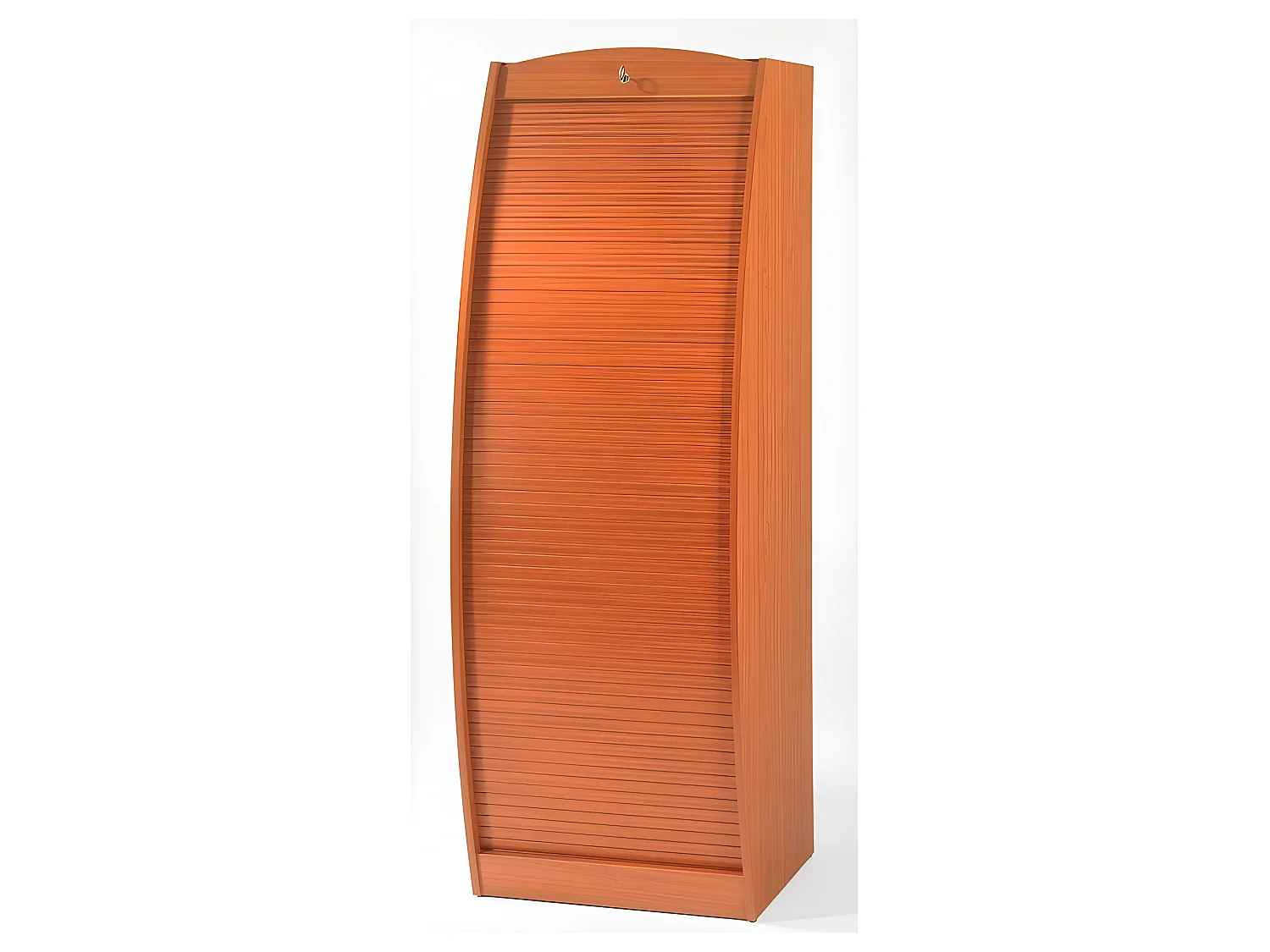 Armoire Informatique Galbée Largeur 60 cm 5 Niches - Coloris: Merisier