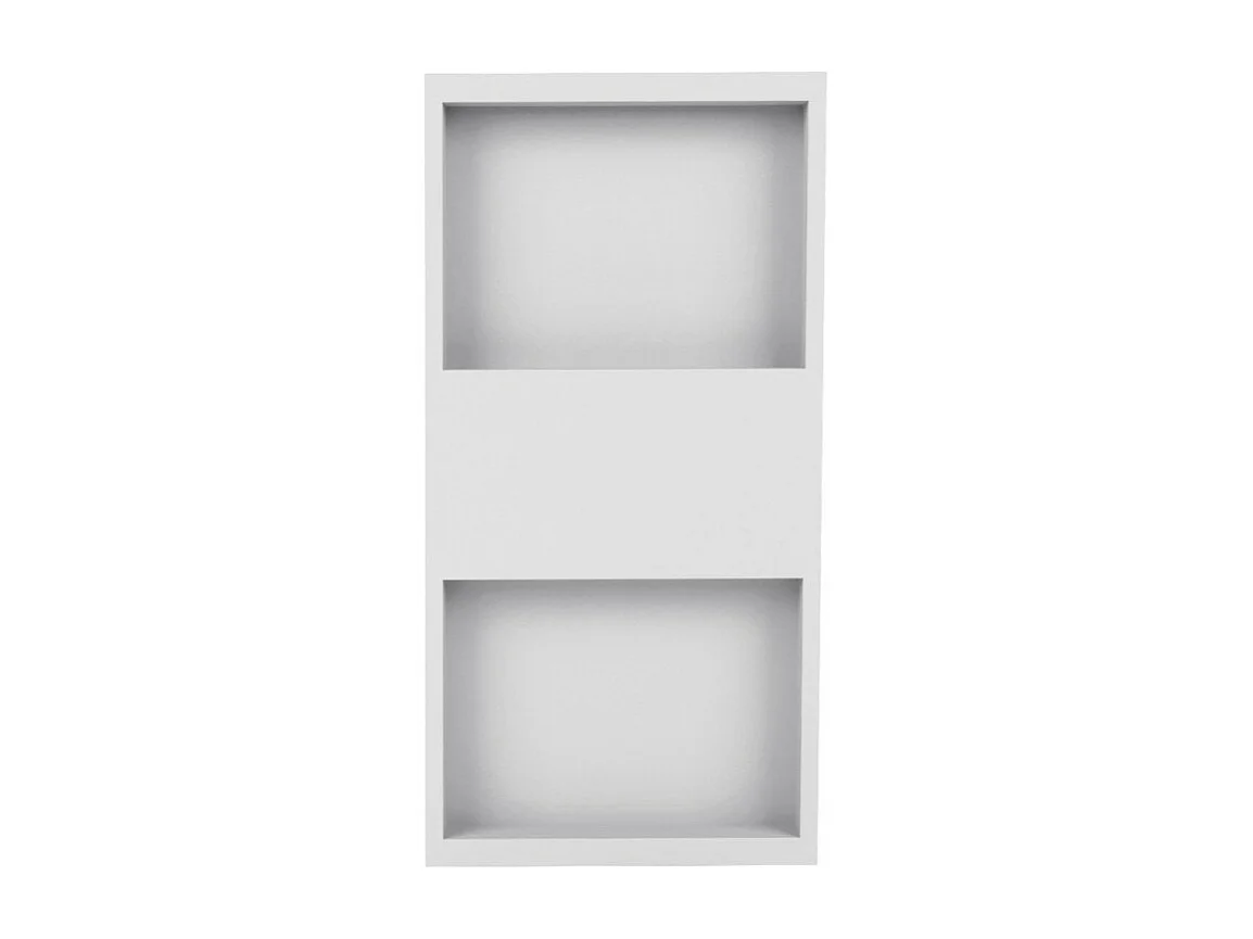 Meuble Bout de Canapé Blanc 2 Niches L 36 H 68 P 38.5 cm