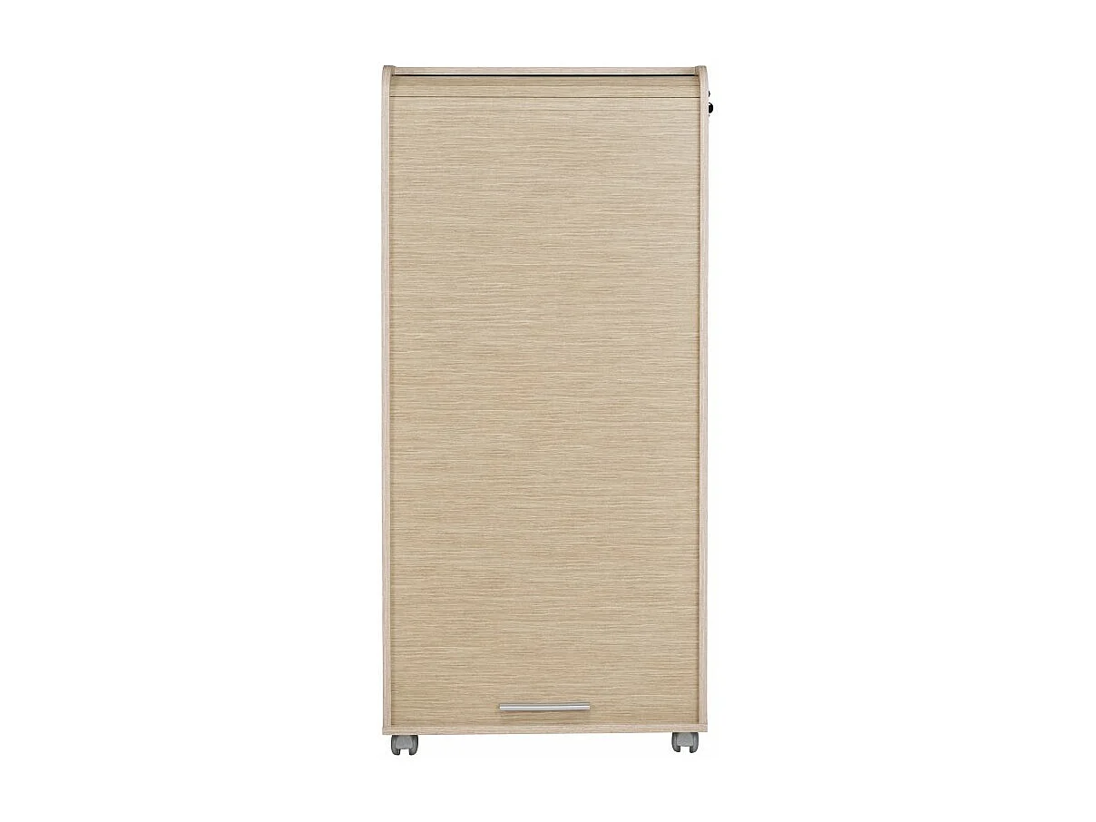 Armoire Informatique Mobile Chêne 2 Tiroirs 5 Niches L 65.2 H 139.9 P 53.1 cm - Coloris: Chêne Naturel