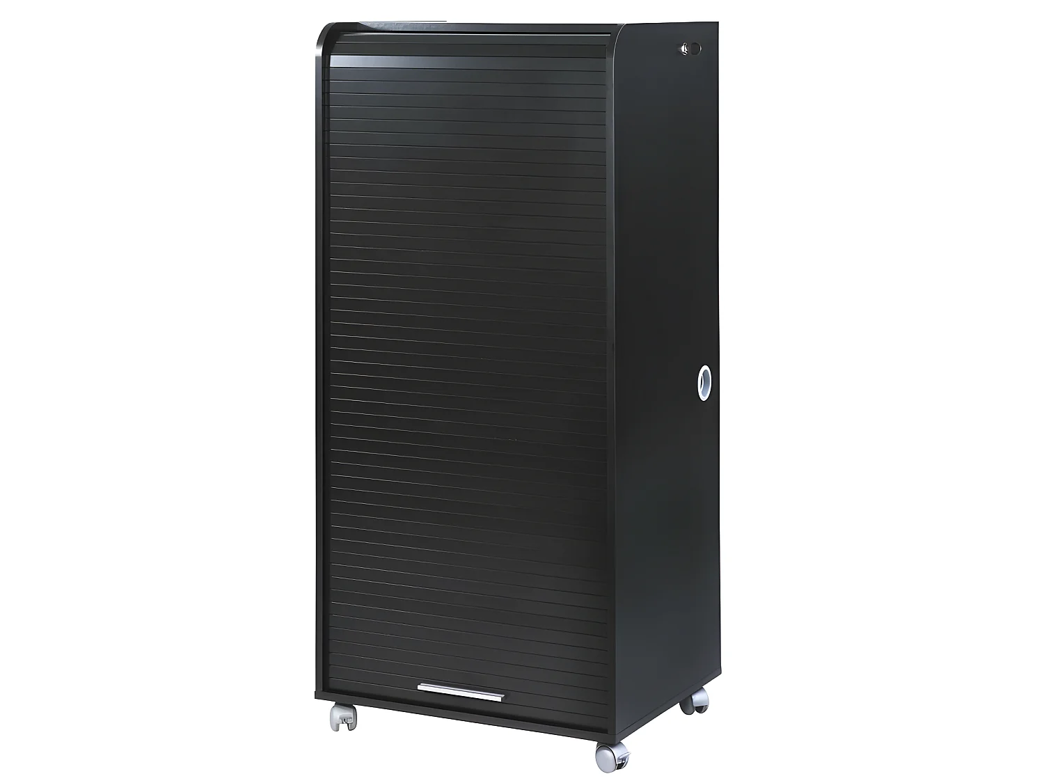 Armoire Informatique Mobile Noire 2 Tiroirs 5 Niches - Coloris: Noir