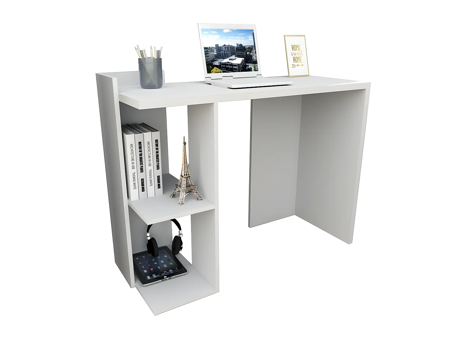 Bureau 1 Caisson 2 Niches Blanc