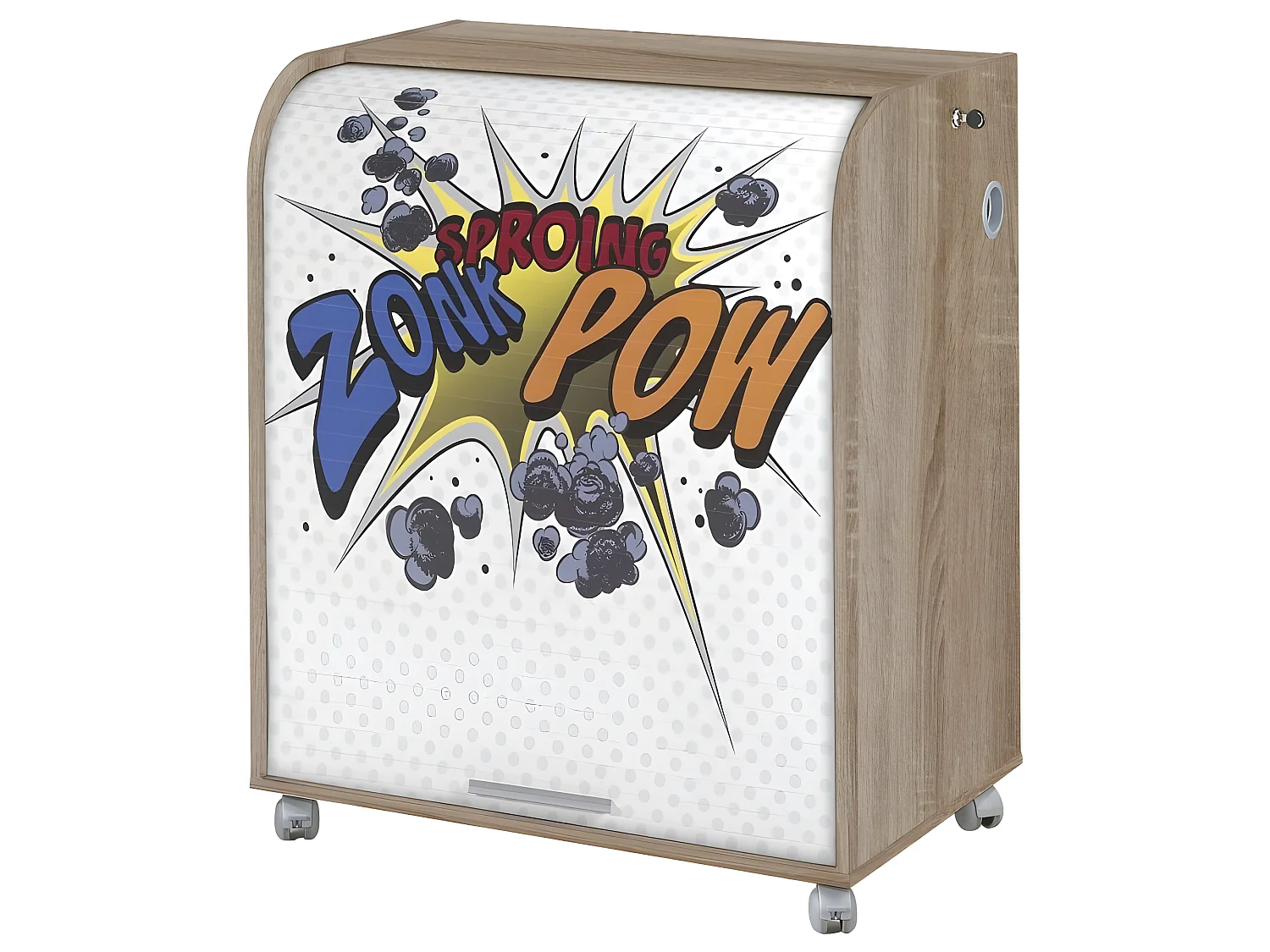 Bureau Informatique Chêne 1 Rideau - Coloris: Zonk Pow 400