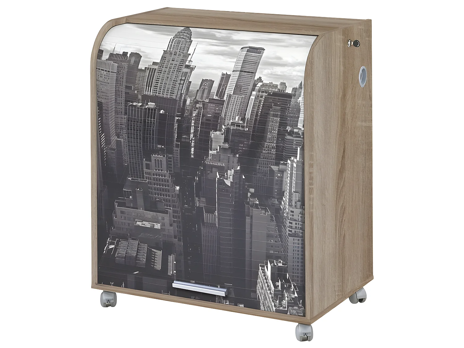 Bureau Informatique Chêne 1 Rideau - Coloris: New York 500