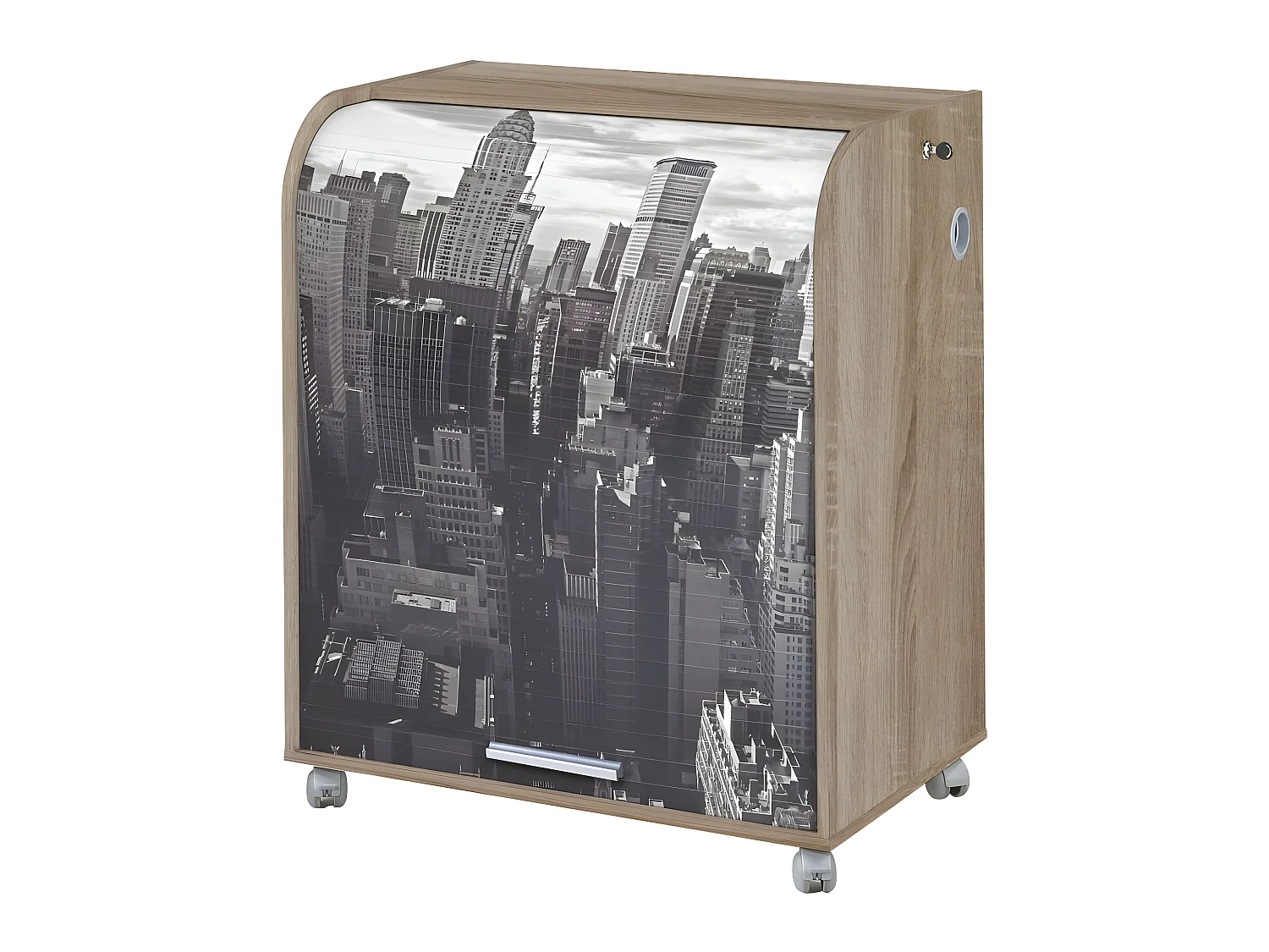 Bureau Informatique Chêne 1 Rideau - Coloris: New York 500
