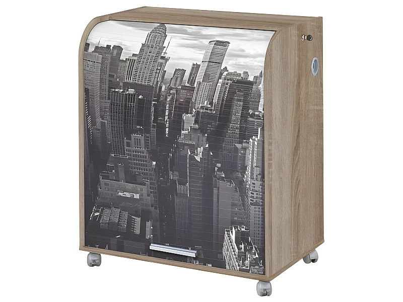 Bureau Informatique Chêne 1 Rideau - Coloris: New York 500