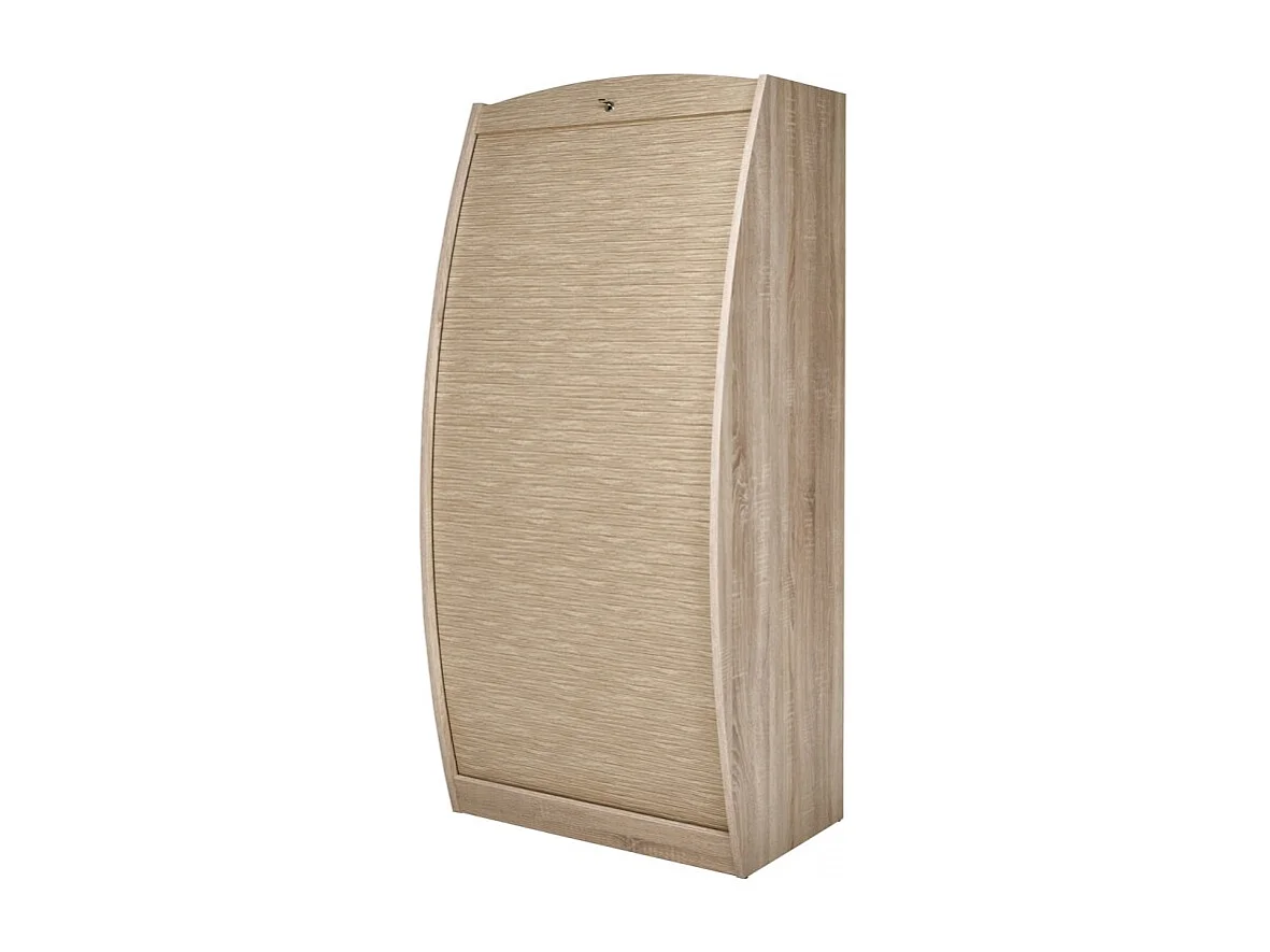 Armoire Informatique Galbée 80 cm Chêne 6 Niches