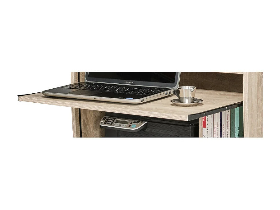 Armoire Informatique Galbée 80 cm Chêne 6 Niches