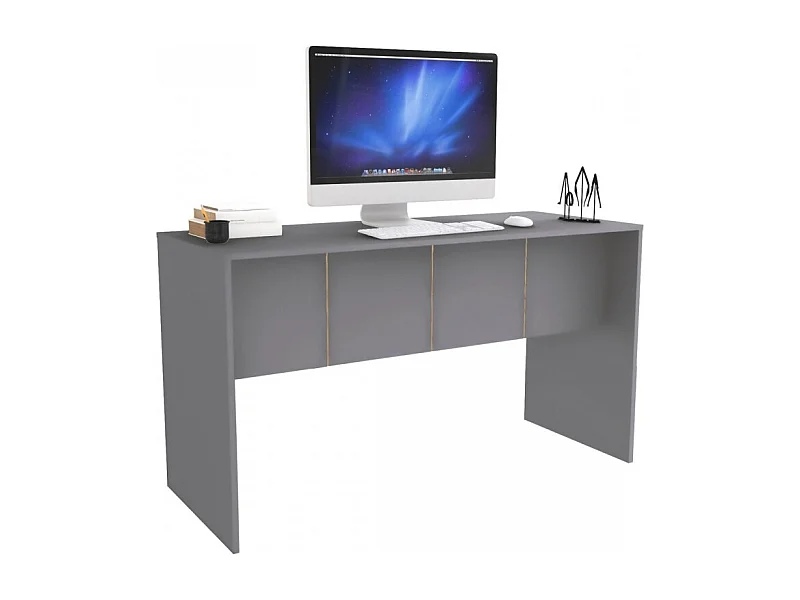 Bureau Gris Mat L 136 H 76 P 54 cm