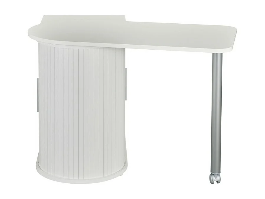 Bureau Informatique Blanc et Table Pivotante - Coloris: Blanc