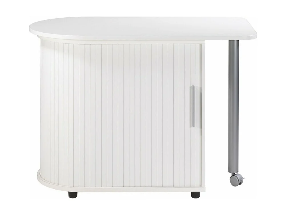 Bureau Informatique Blanc et Table Pivotante - Coloris: Blanc
