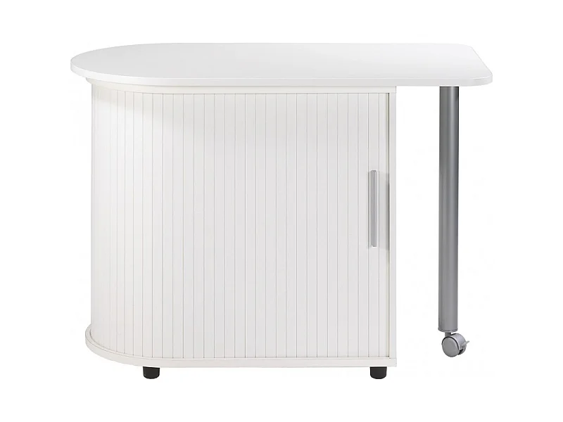 Bureau Informatique Blanc et Table Pivotante - Coloris: Blanc