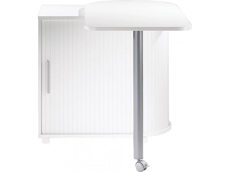 Bureau Informatique Blanc et Table Pivotante - Coloris: Blanc