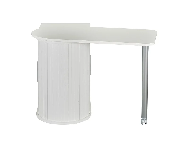 Bureau Informatique Blanc et Table Pivotante - Coloris: Blanc
