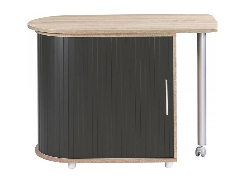 Bureau Pivotant et Meuble de Rangement Chêne 2 Niches 77 x 71,7 x 47 cm - Coloris: Noir