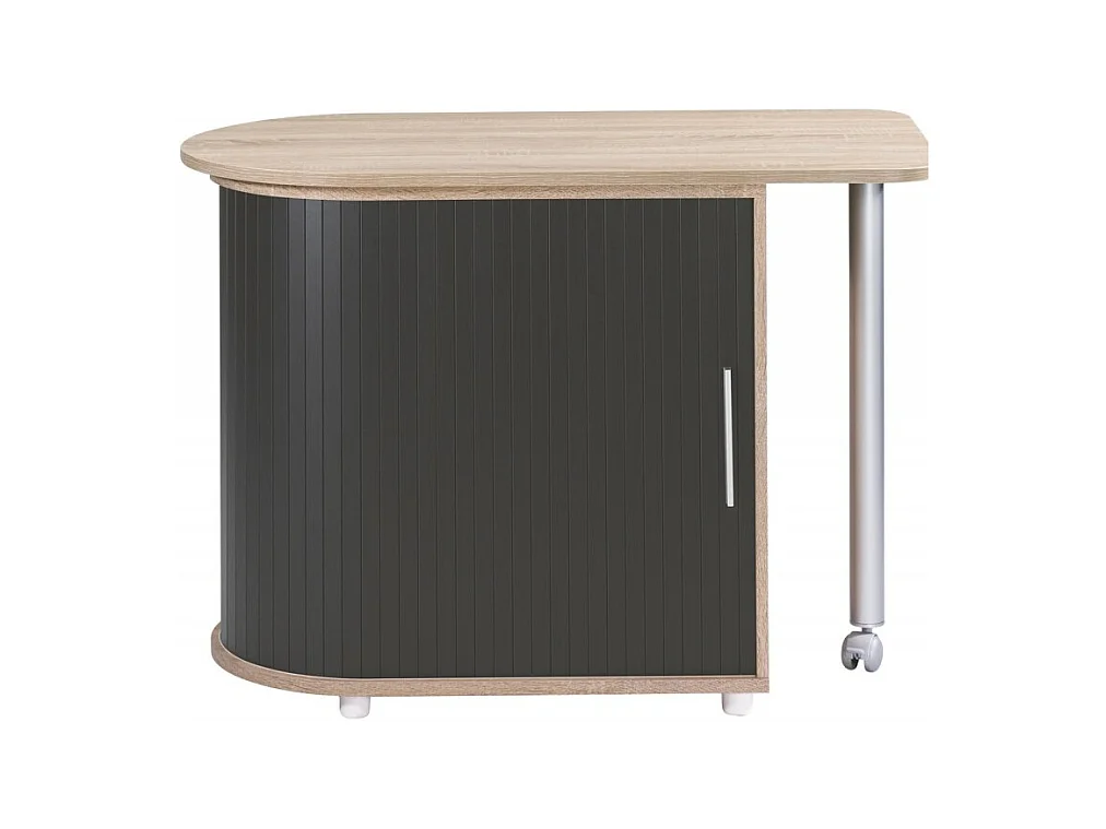 Bureau Pivotant et Meuble de Rangement Chêne 2 Niches 77 x 71,7 x 47 cm - Coloris: Noir