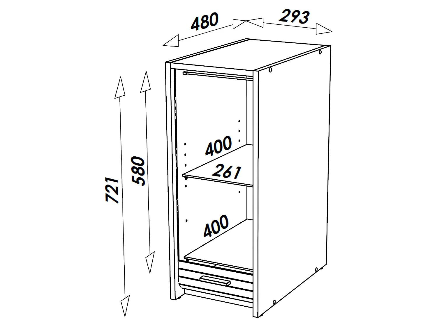 Caisson de Rangement de Bureau Noir