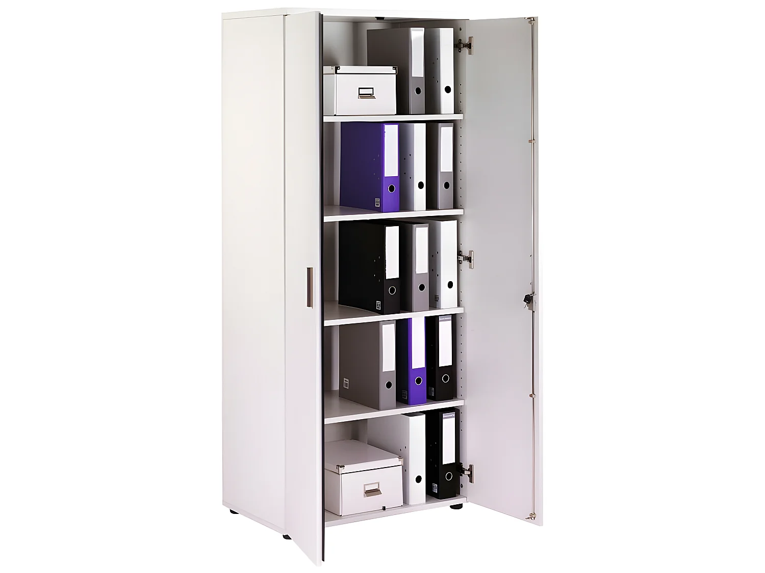 Armoire Haute de Bureau 2 Portes Blanche INEO